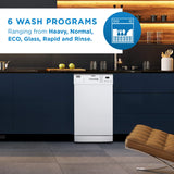 Danby 18" Wide Built-in Dishwasher in White - (DDW1804EW)