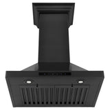 ZLINE Convertible Vent Wall Mount Range Hood in Black Stainless Steel with Crown Molding (BSKBNCRN) - (BSKBNCRN30)