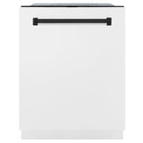 ZLINE Autograph Edition 24" 3rd Rack Top Touch Control Tall Tub Dishwasher in White Matte with Accent Handle, 51dBa (DWMTZ-WM-24) [Color: Matte Black] - (DWMTZWM24MB)