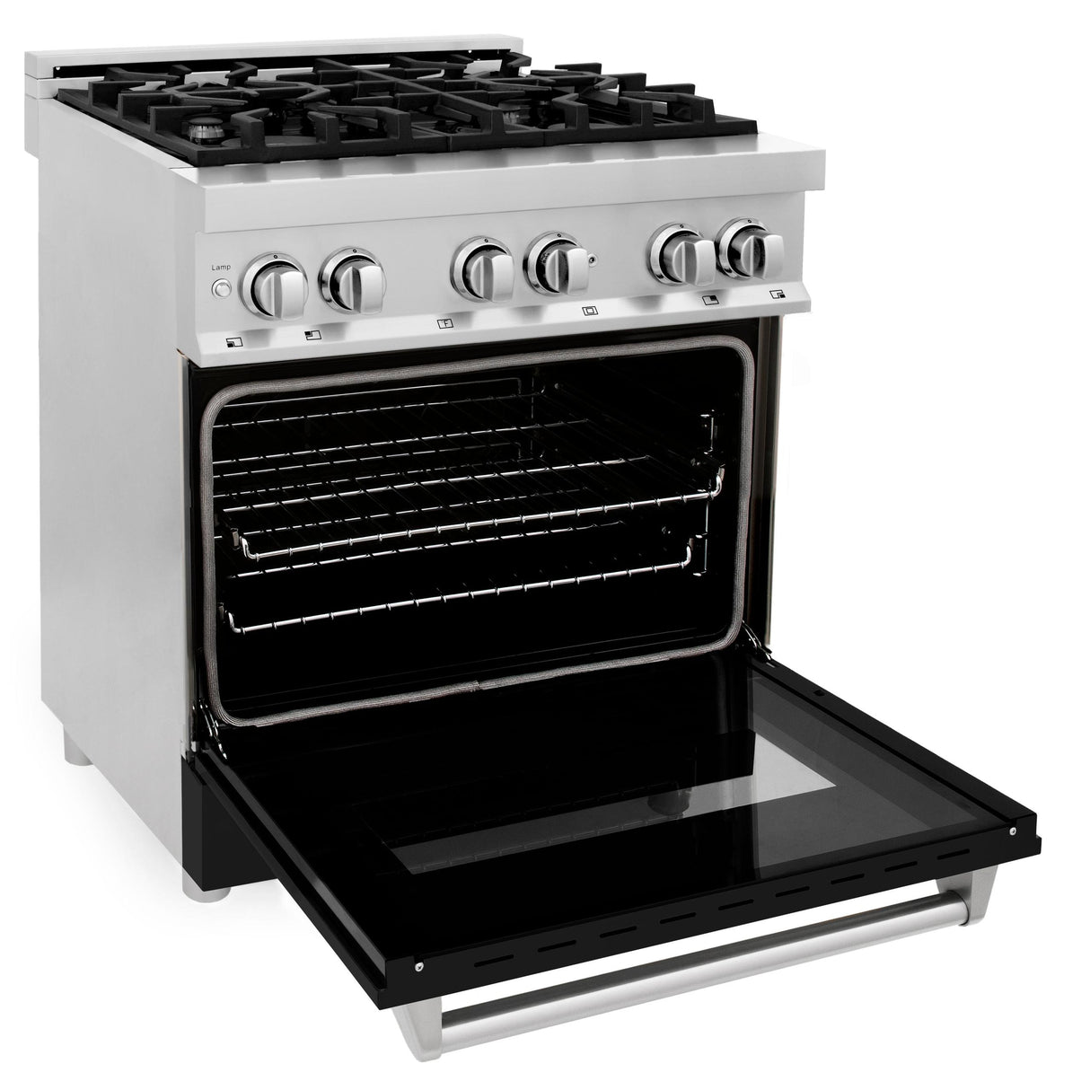 ZLINE 30 in. Dual Fuel Range with Gas Stove and Electric Oven in Stainless Steel (RA30) [Color: Black Matte] - (RABLM30)