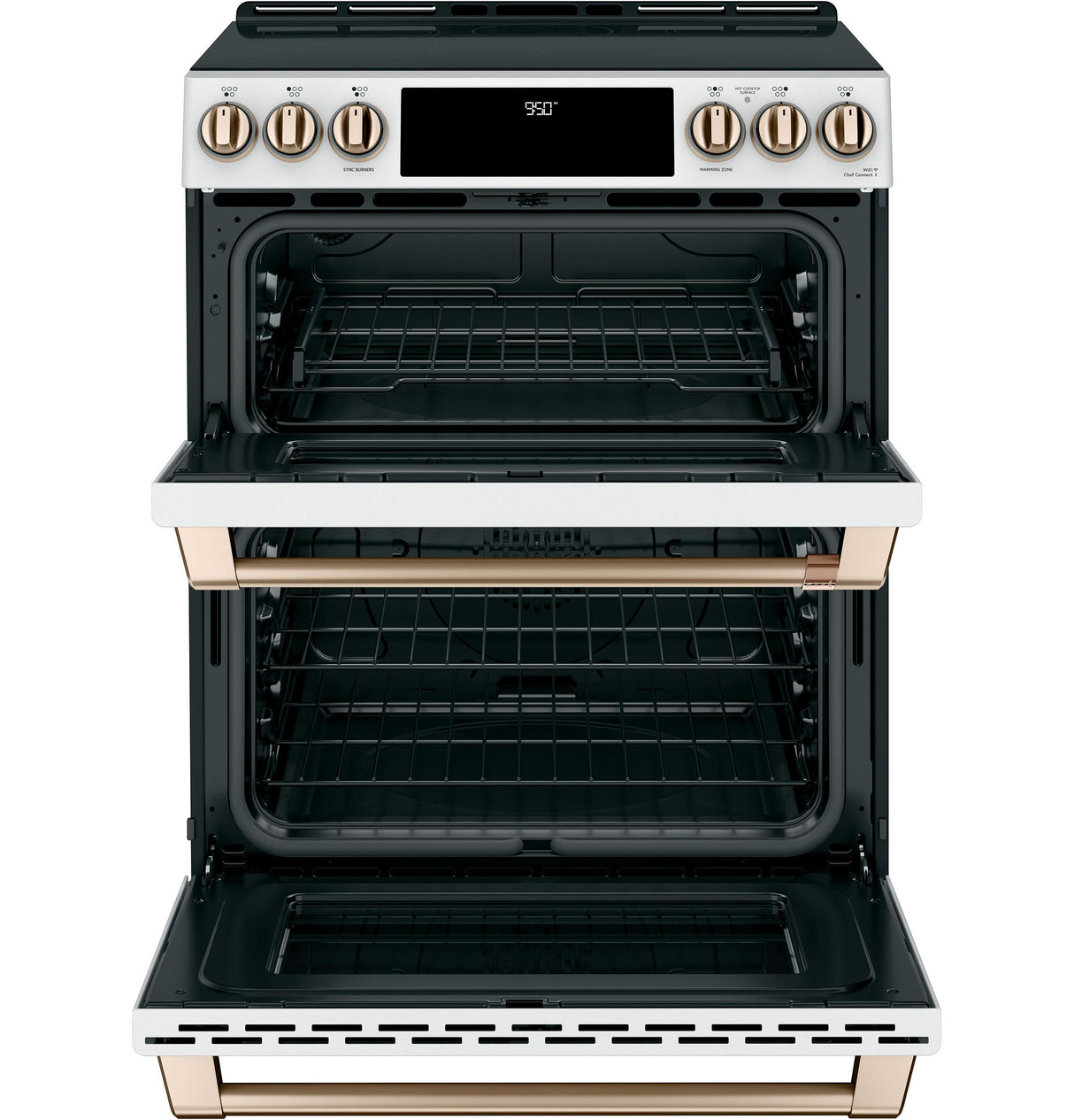 Caf(eback)(TM) 30" Smart Slide-In, Front-Control, Induction and Convection Double-Oven Range - (CHS950P4MW2)