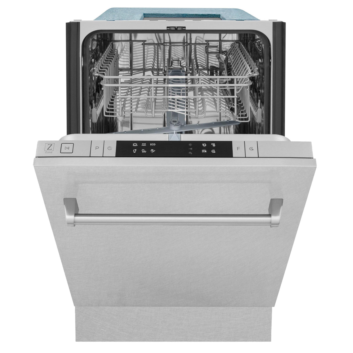 ZLINE 18 in. Compact Top Control Dishwasher with Stainless Steel Tub and Traditional Handle, 52dBa (DW-18) [Color: DuraSnow Stainless Steel] - (DWSNH18)