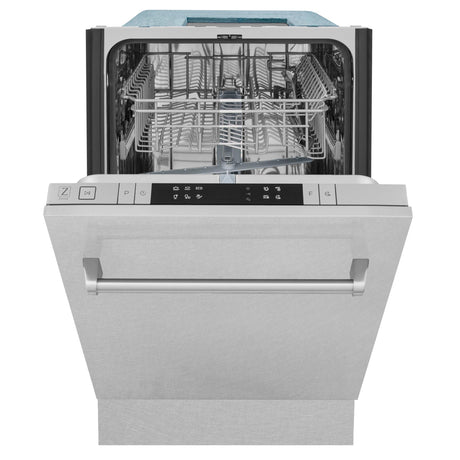 ZLINE 18 in. Compact Top Control Dishwasher with Stainless Steel Tub and Traditional Handle, 52dBa (DW-18) [Color: DuraSnow Stainless Steel] - (DWSNH18)