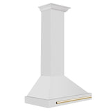 ZLINE 30 in. Autograph Edition Convertible Stainless Steel Range Hood with Stainless Steel Shell and Champagne Bronze Accents (KB4STZ-30) [Color: Gold Accents] - (KB4STZ30G)