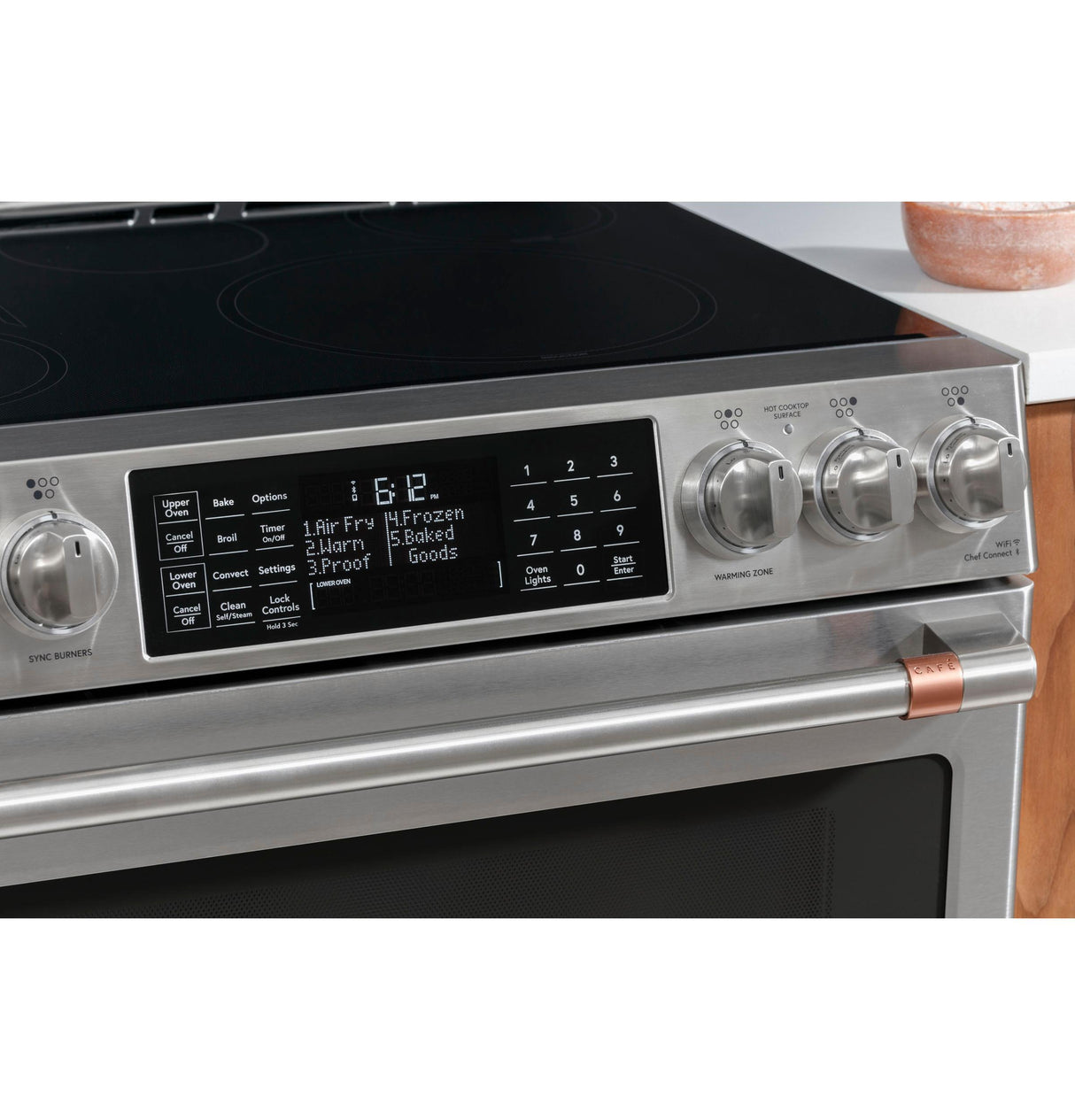 Caf(eback)(TM) 30" Smart Slide-In, Front-Control, Induction and Convection Double-Oven Range - (CHS950P2MS1)