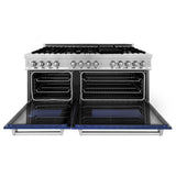 ZLINE 60 in. 7.4 cu. ft. Dual Fuel Range with Gas Stove and Electric Oven in Stainless Steel with Color Options (RA60) [Color: Blue Matte] - (RABM60)