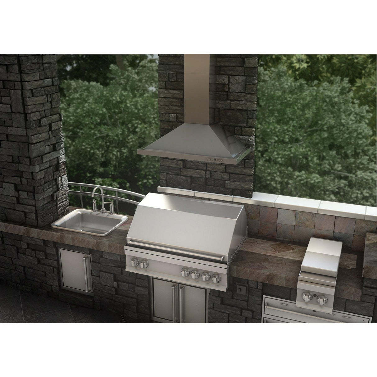 ZLINE Convertible Vent Outdoor Approved Wall Mount Range Hood in Stainless Steel (KB-304) - (KB30448)