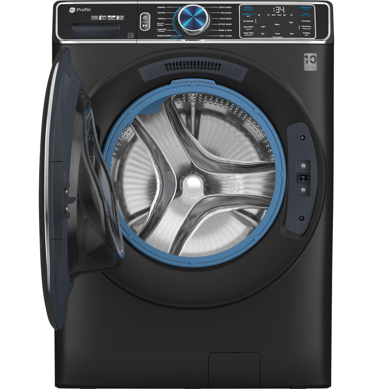 GE Profile(TM) 5.3 cu. ft. Capacity Smart Front Load ENERGY STAR(R) Steam Washer with Adaptive SmartDispense(TM) UltraFresh Vent System Plus(TM) with OdorBlock(TM) - (PFW950SPTDS)