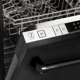 ZLINE 18 in. Compact Top Control Dishwasher with Stainless Steel Tub and Traditional Handle, 52dBa (DW-18) [Color: Black Stainless Steel] - (DWBS18)