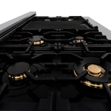 ZLINE 48" Porcelain Gas Stovetop in Fingerprint Resistant Stainless Steel with 7 Gas Brass Burners and Griddle (RTS-BR-48) - (RTSBR48)