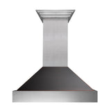 ZLINE Ducted DuraSnow Stainless Steel Range Hood with Oil Rubbed Bronze Shell (8654ORB) - (8654ORB30)