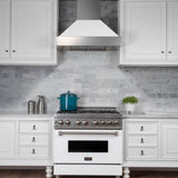 ZLINE DuraSnow Stainless Steel Range Hood With White Matte Shell (8654WM) - (8654WM48)