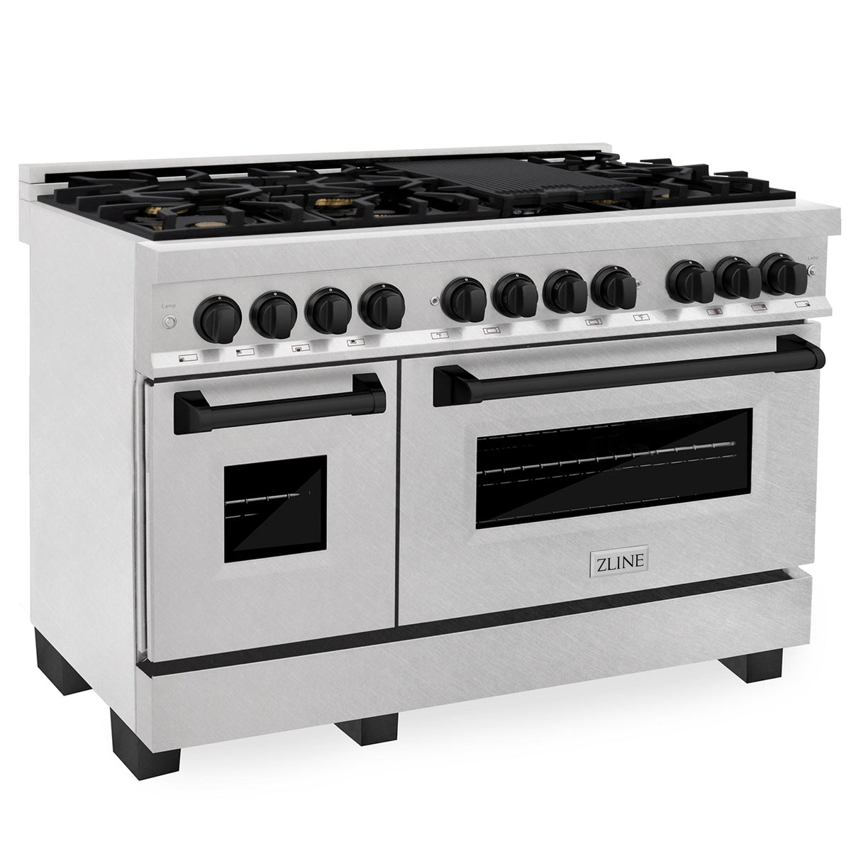 ZLINE Autograph Edition 48" 6.0 cu. ft. Dual Fuel Range with Gas Stove and Electric Oven in DuraSnow Stainless Steel (RASZ-SN-48) [Color: Matte Black] - (RASZSN48MB)