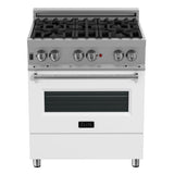 ZLINE 30 in. 4.0 cu. ft. Dual Fuel Range with Gas Stove and Electric Oven in All DuraSnow Stainless Steel with Color Door Options (RAS-SN-30) [Color: White Matte] - (RASWM30)