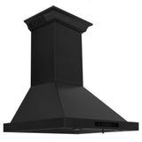 ZLINE Ducted Vent Wall Mount Range Hood in Black Stainless Steel with Built-in ZLINE CrownSound Bluetooth Speakers (BSKBNCRN-BT) - (BSKBNCRNBT24)