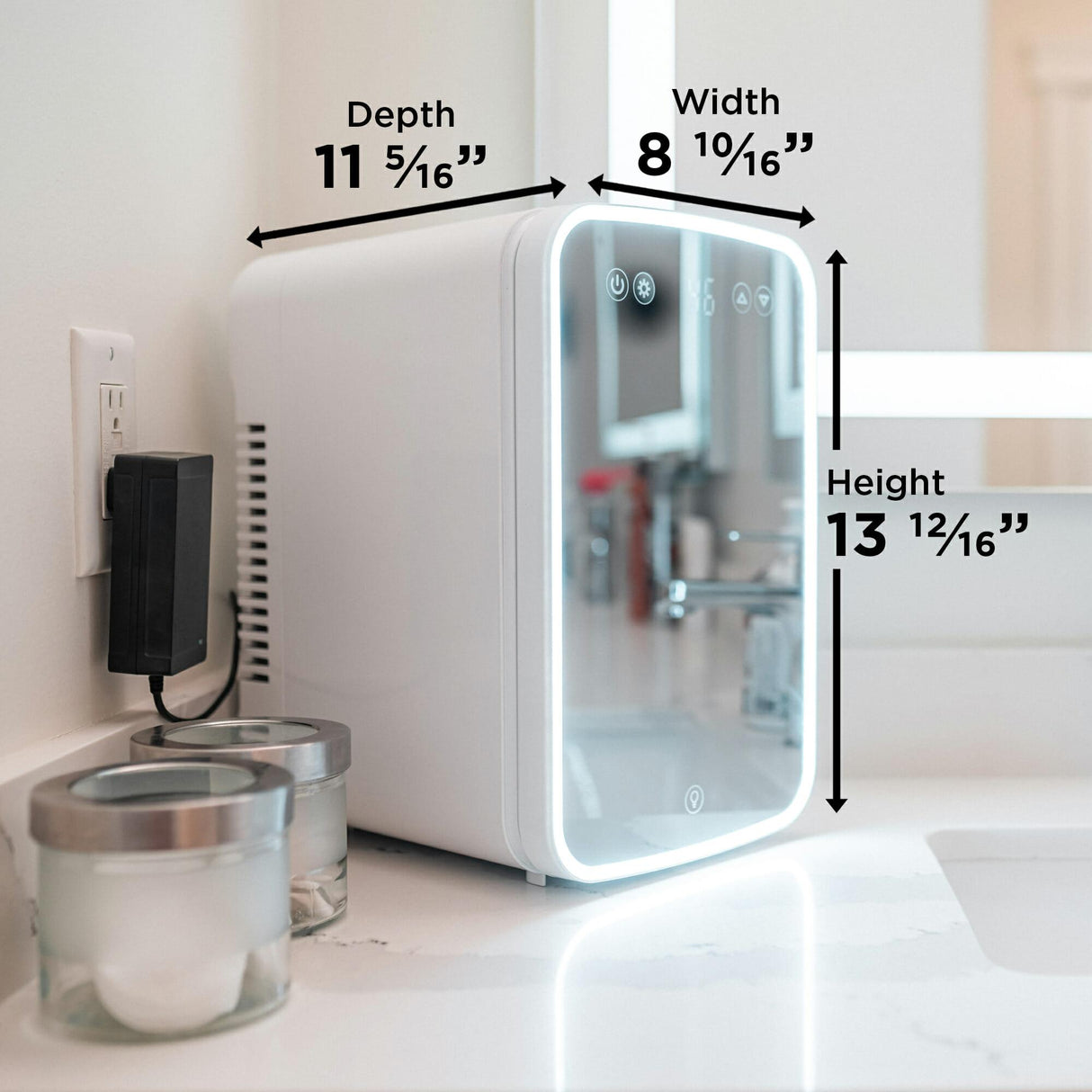 Danby 7.4L Mini Fridge with Mirror & Light in White - (DBMR02624WD43)