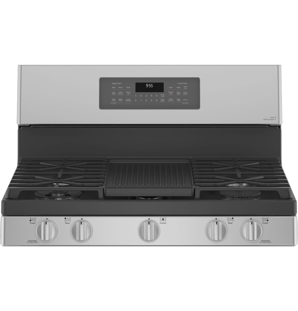 GE Profile(TM) 30" Free-Standing Gas Double Oven Convection Fingerprint Resistant Range with No Preheat Air Fry - (PGB965YPFS)