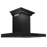 ZLINE Convertible Vent Wall Mount Range Hood in Black Stainless Steel with Crown Molding (BSKENCRN) - (BSKENCRN30)