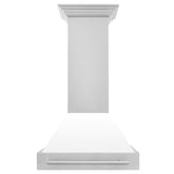 ZLINE 30 in. Stainless Steel Range Hood with Colored Shell Options and Stainless Steel Handle (8654STX-30) [Color: White Matte] - (8654STXWM30)