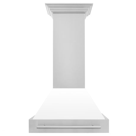 ZLINE 30 in. Stainless Steel Range Hood with Colored Shell Options and Stainless Steel Handle (8654STX-30) [Color: White Matte] - (8654STXWM30)