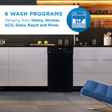 Danby 18" Wide Built-in Dishwasher in Black - (DDW1804EB)