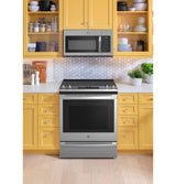 GE(R) 30" Slide-In Electric Convection Range with No Preheat Air Fry - (JS760SPSS)