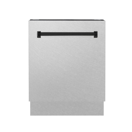 ZLINE Autograph Edition 24" 3rd Rack Top Control Tall Tub Dishwasher in DuraSnow Stainless Steel with Accent Handle, 51dBa (DWVZ-SN-24) [Color: Matte Black] - (DWVZSN24MB)