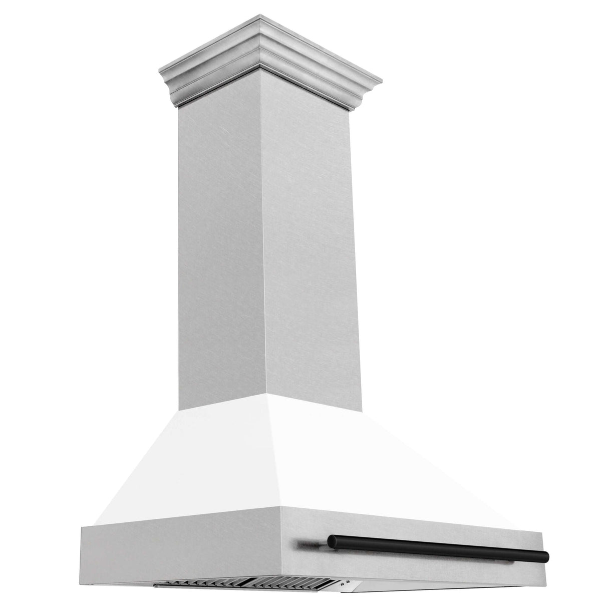 36 in. ZLINE Autograph Edition DuraSnow Stainless Steel Range Hood with White Matte Shell and Accented Handle (8654SNZ-WM36) [Color: Matte Black] - (8654SNZWM36MB)