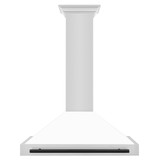 ZLINE 36 in. Autograph Edition Convertible Stainless Steel Range Hood with White Matte Shell (KB4STZ-WM36) [Color: Matte Black Accents] - (KB4STZWM36MB)