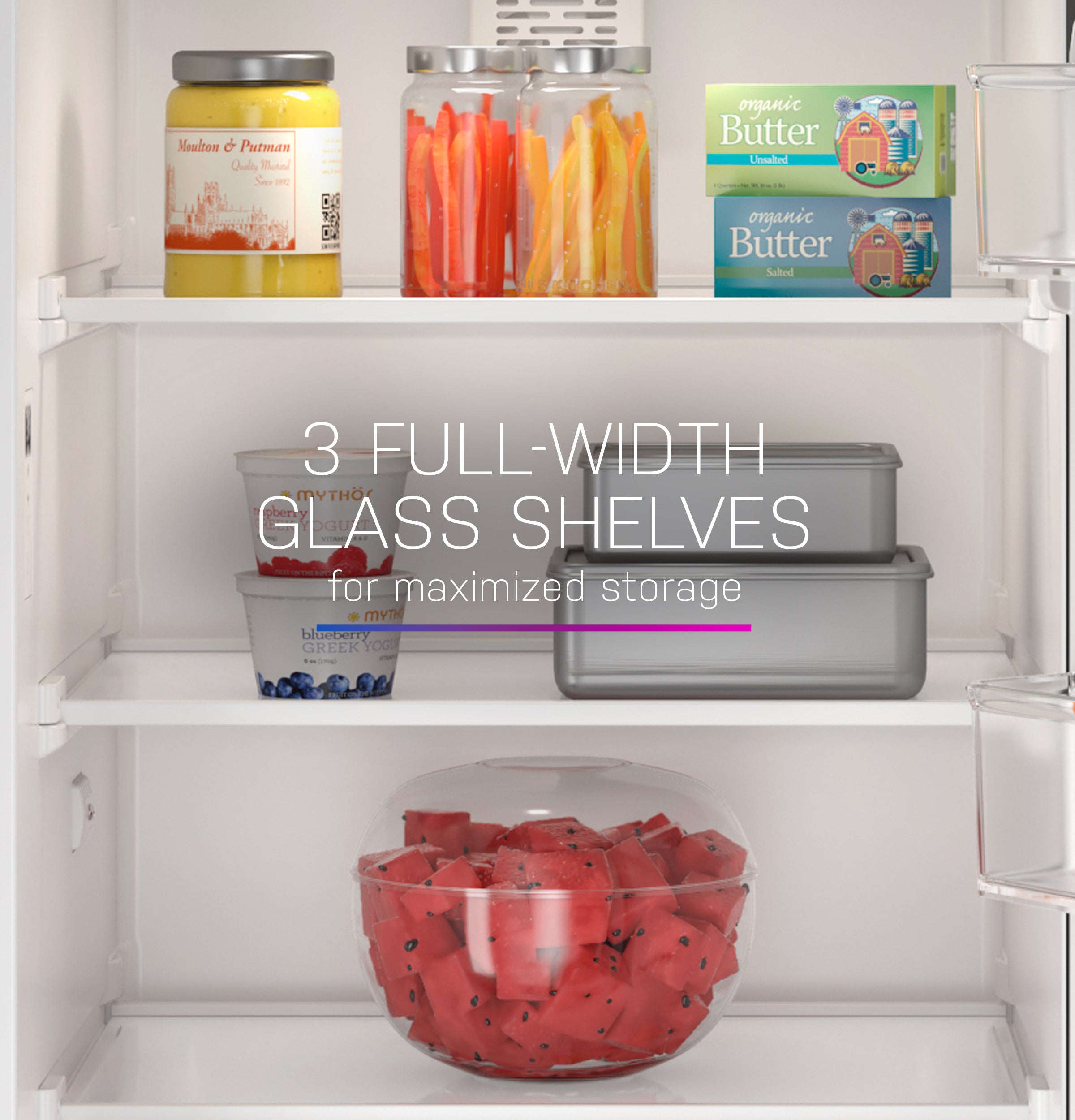 3 GE outlet Profile Refrigerator Bin Shelf + 1 Butter Shelf with Plastic Lid Cover