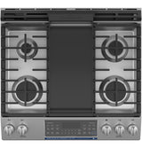 GE(R) 30" Slide-In Front Control Gas Double Oven Range - (JGSS86SPSS)