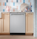 GE(R) ENERGY STAR(R) Front Control with Stainless Steel Interior Dishwasher with Sanitize Cycle - (GDF650SMVES)