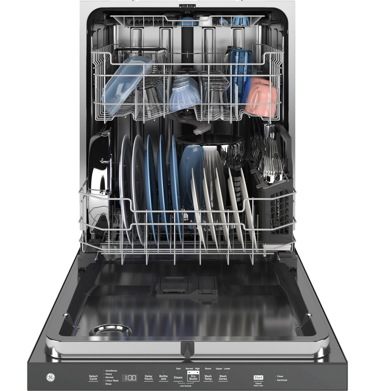 GE(R) ENERGY STAR(R) Top Control with Stainless Steel Interior Dishwasher with Sanitize Cycle - (GDP670SGVBB)