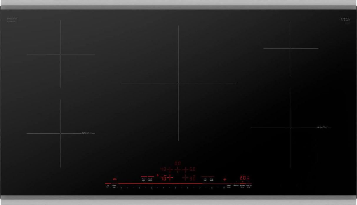 800 Series Induction Cooktop 36" Black, surface mount with frame - (NIT8660SUC)