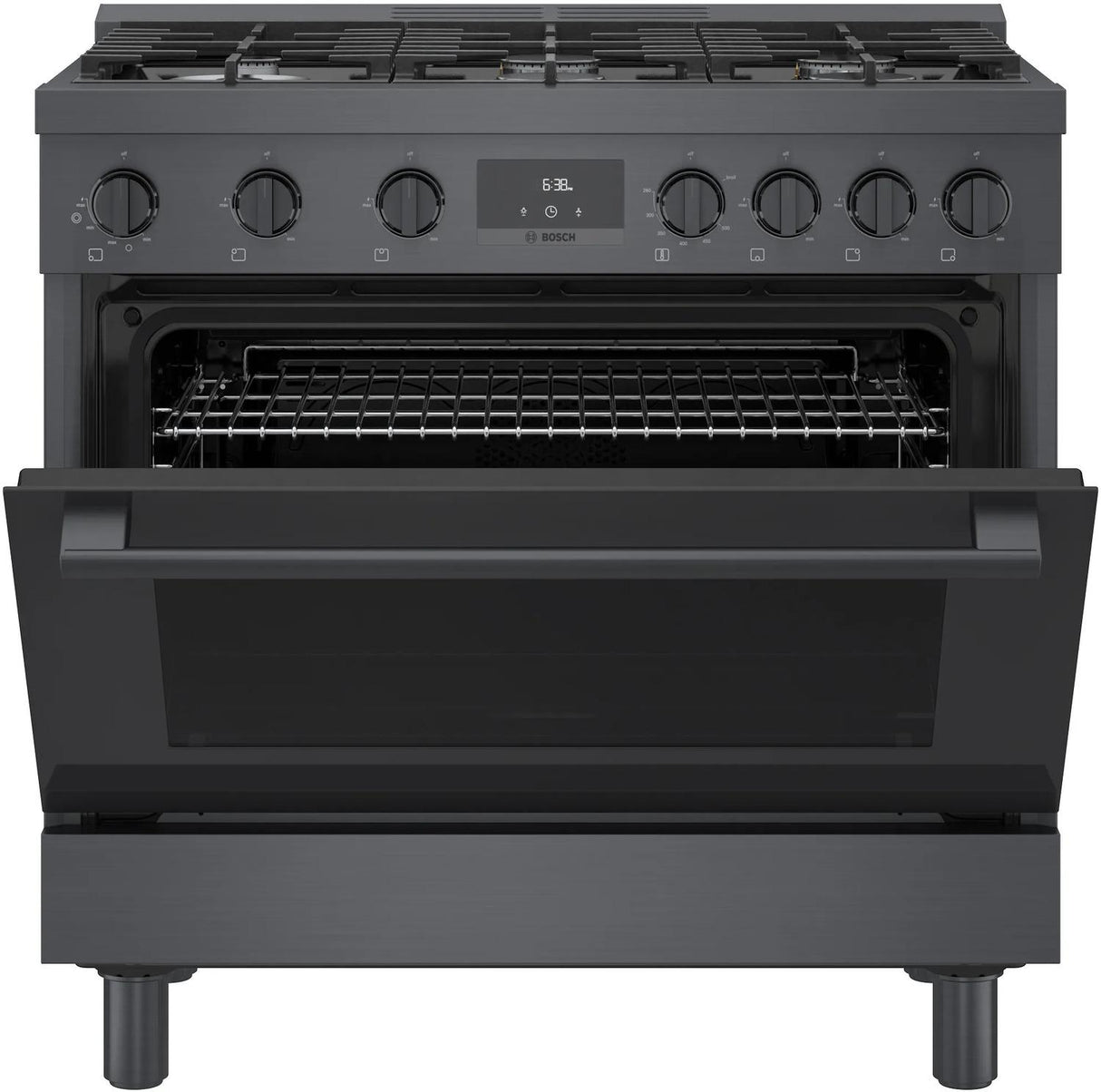 800 Series Gas Freestanding Range 36" Black Stainless Steel - (HGS8645UC)