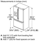 500 Series French Door Bottom Mount Refrigerator 36" Stainless steel (with anti-fingerprint) - (B36CD50SNS)