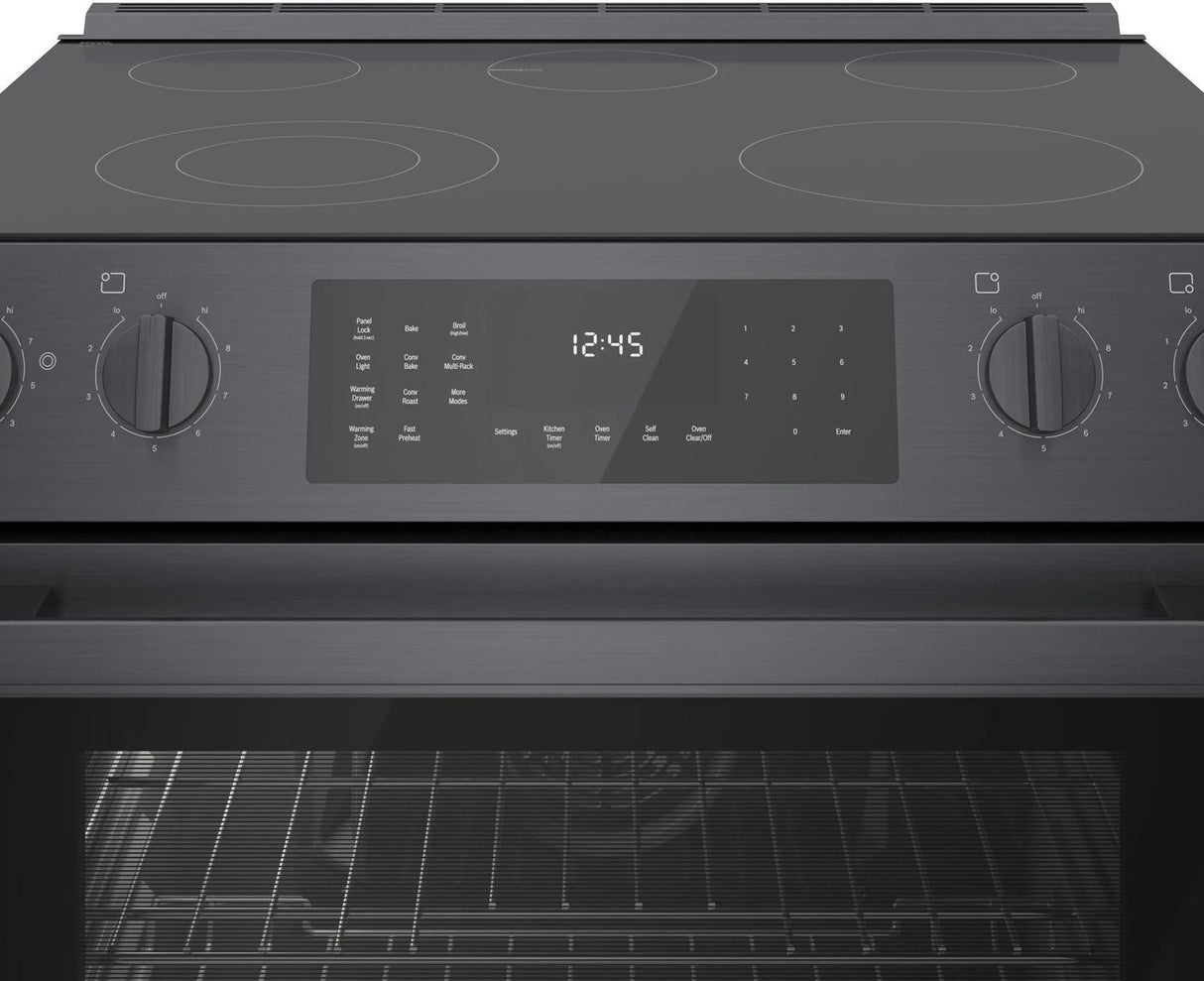 800 Series Electric Slide-in Range 30" Black Stainless Steel - (HEI8046U)