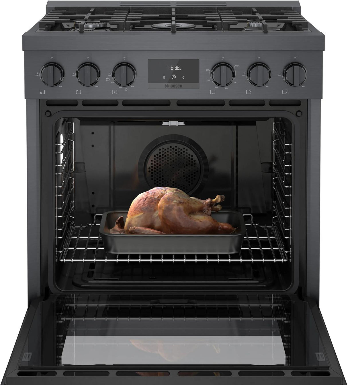 800 Series Gas Freestanding Range 30" Black Stainless Steel - (HGS8045UC)