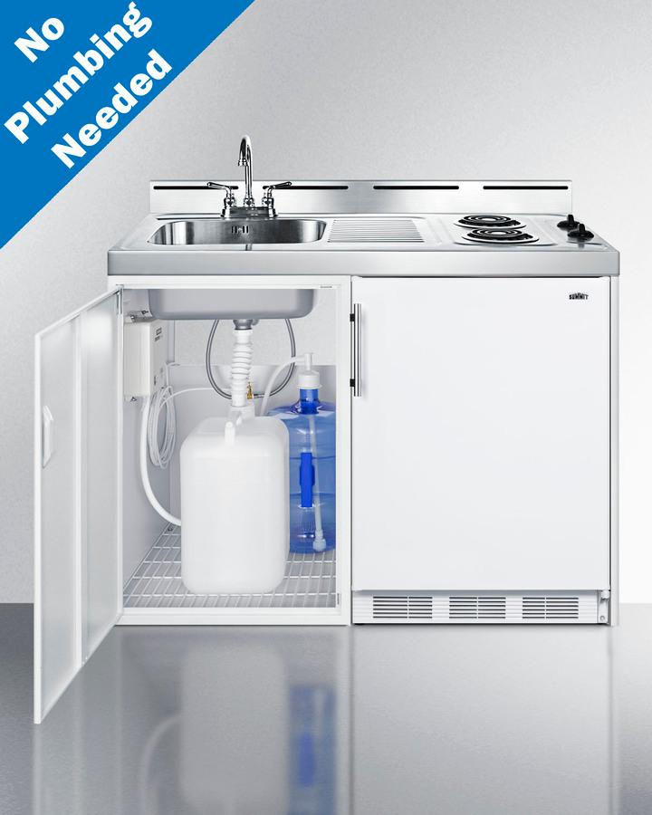 48" Wide All-in-one Kitchenette, No Plumbing Needed - (C48ELPUMP)