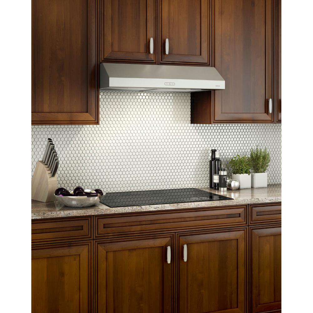 Broan(R) Glacier 30-Inch Convertible Under-Cabinet Range Hood, 375 Max Blower CFM, Stainless Steel - (BCDF130SS)