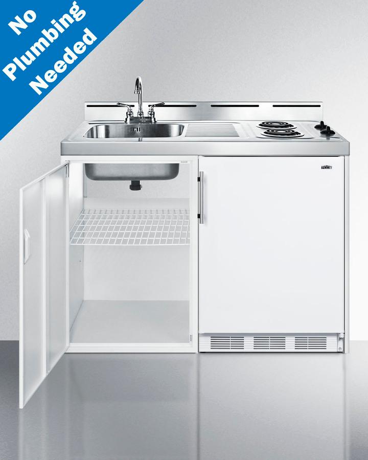 48" Wide All-in-one Kitchenette, No Plumbing Needed - (C48ELPUMP)