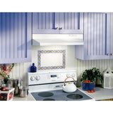 Broan(R) 24-Inch Ducted Under-Cabinet Range Hood w/ Easy Install System, 210 Max Blower CFM, White - (BUEZ024WW)