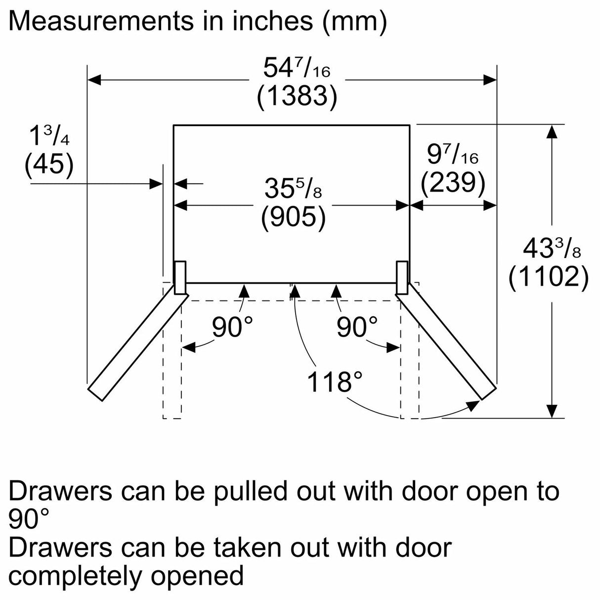 800 Series French Door Bottom Mount Refrigerator 36" Stainless steel (with anti-fingerprint) - (B36CL80ENS)