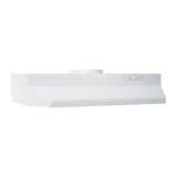 Broan(R) 30-Inch Under-Cabinet Range Hood w/ Easy Install System, 230 Max Blower CFM, White - (BUEZ230WW)