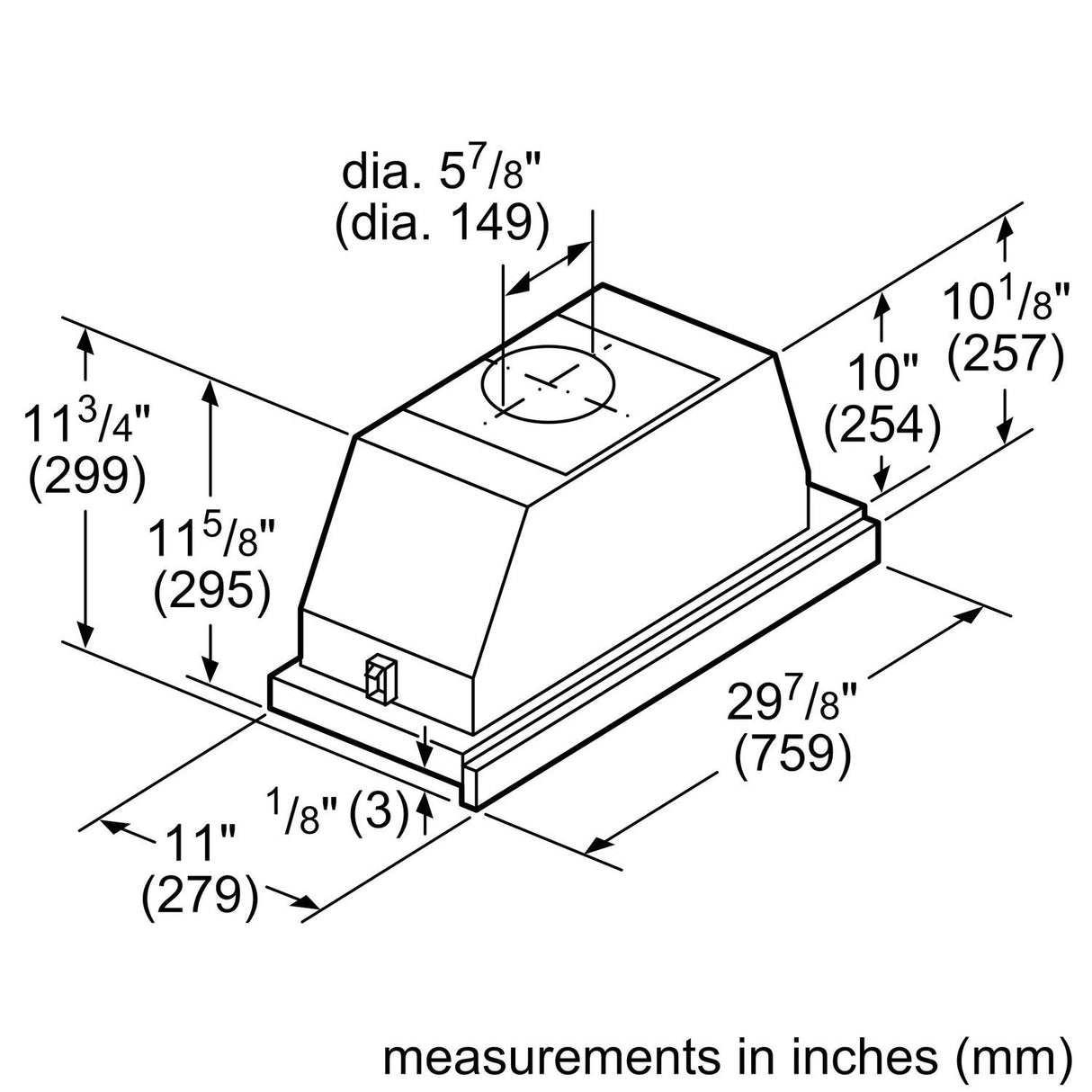 500 Series, 30" Pull-out Hood S/S - (HUI50351UC)