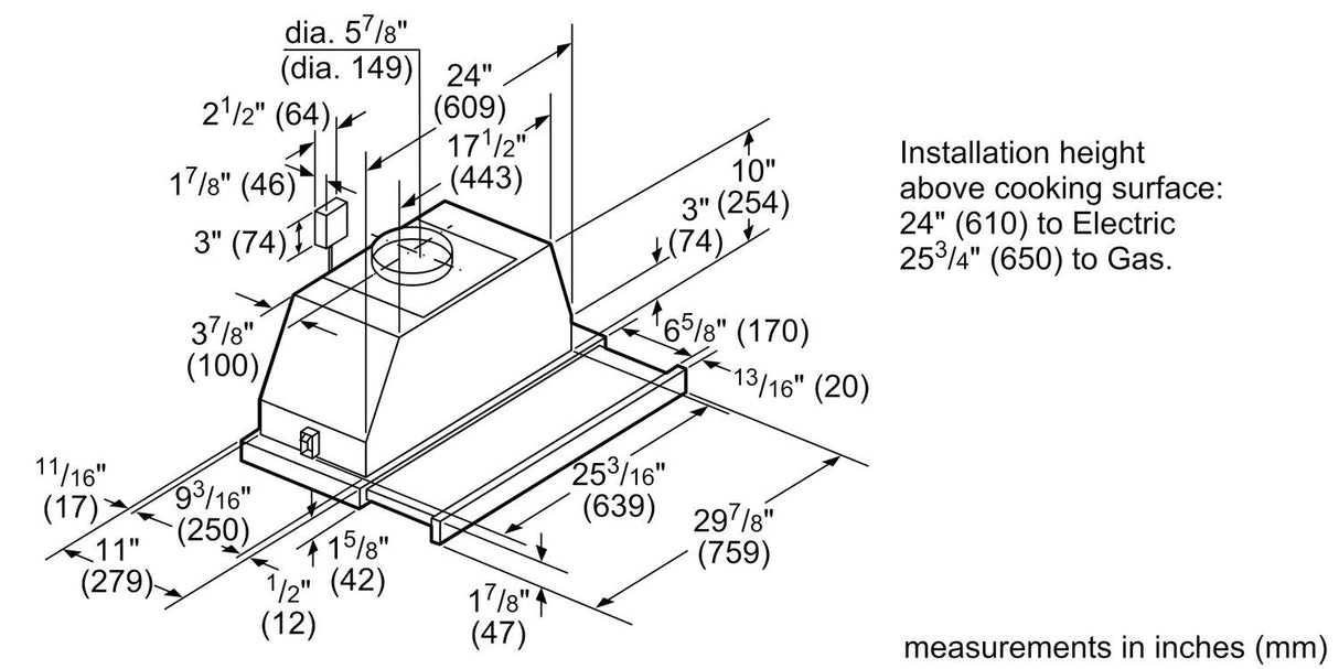 500 Series, 30" Pull-out Hood S/S - (HUI50351UC)