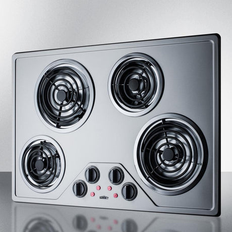 30" Wide 230v 4-burner Coil Cooktop - (CR430SS)