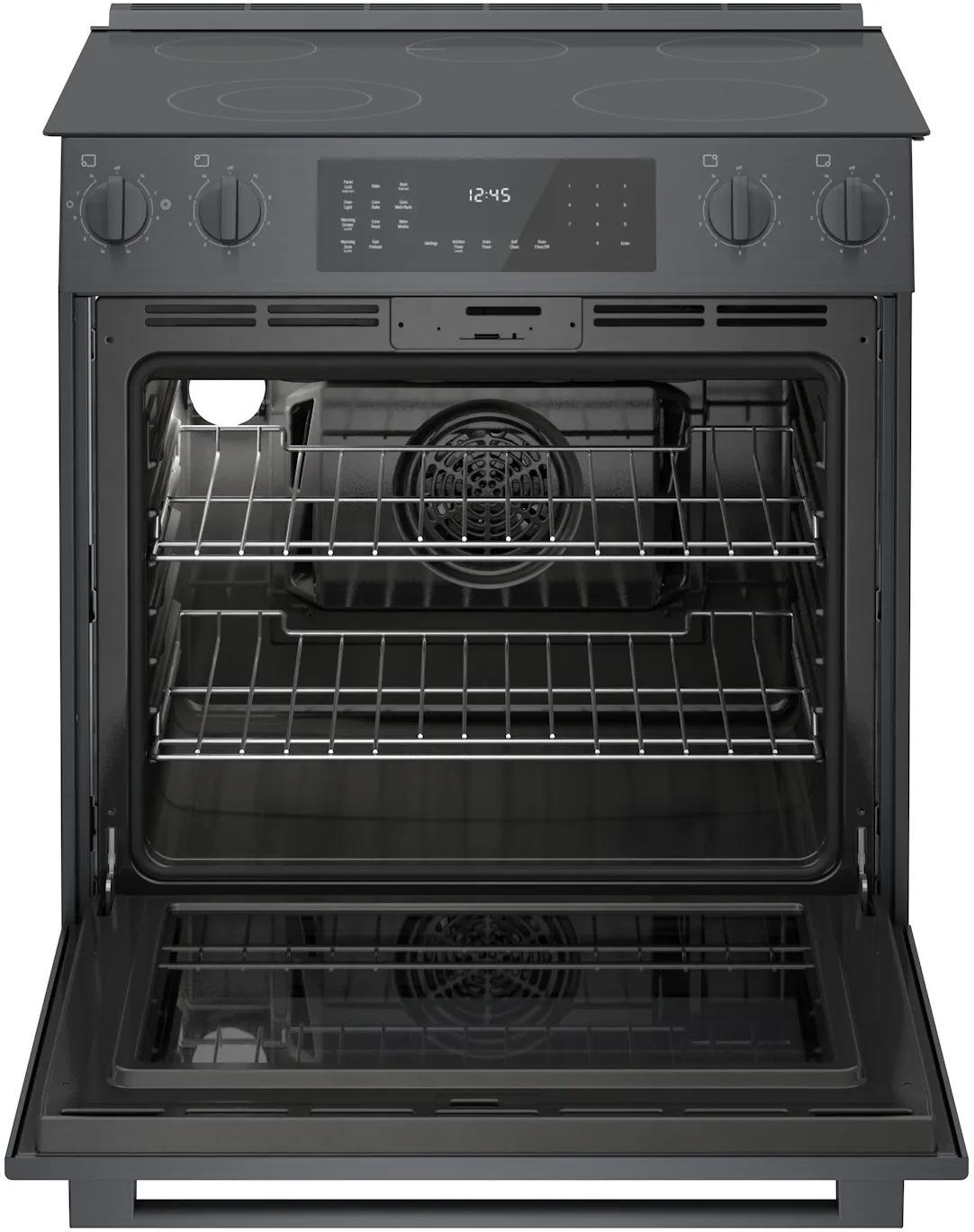 800 Series Electric Slide-in Range 30" Black Stainless Steel - (HEI8046U)