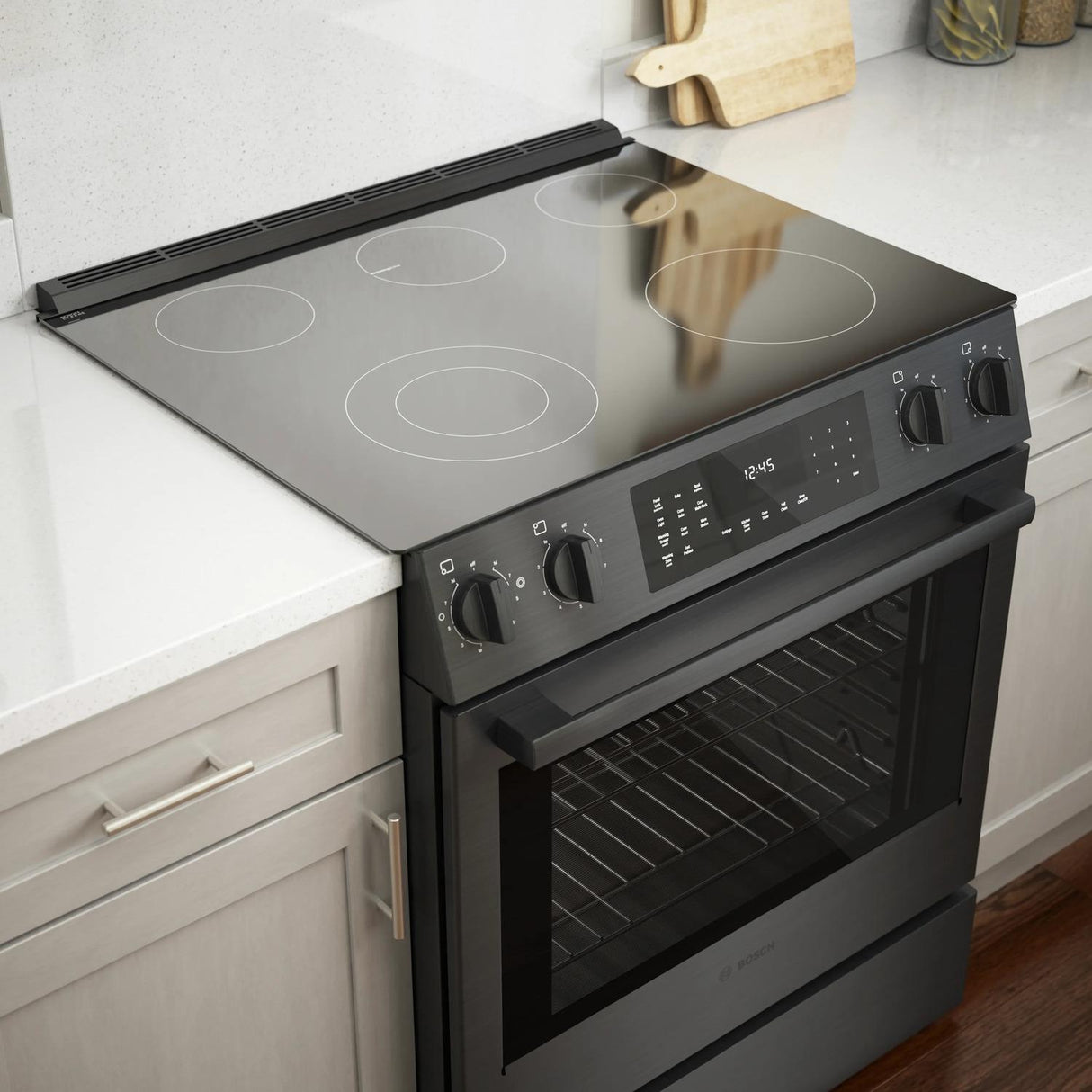 800 Series Electric Slide-in Range 30" Black Stainless Steel - (HEI8046U)