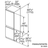 800 Series Built-in Bottom Freezer Refrigerator 22" Softclose(R) Flat Hinge B09IB91NSP - (B09IB91NSP)